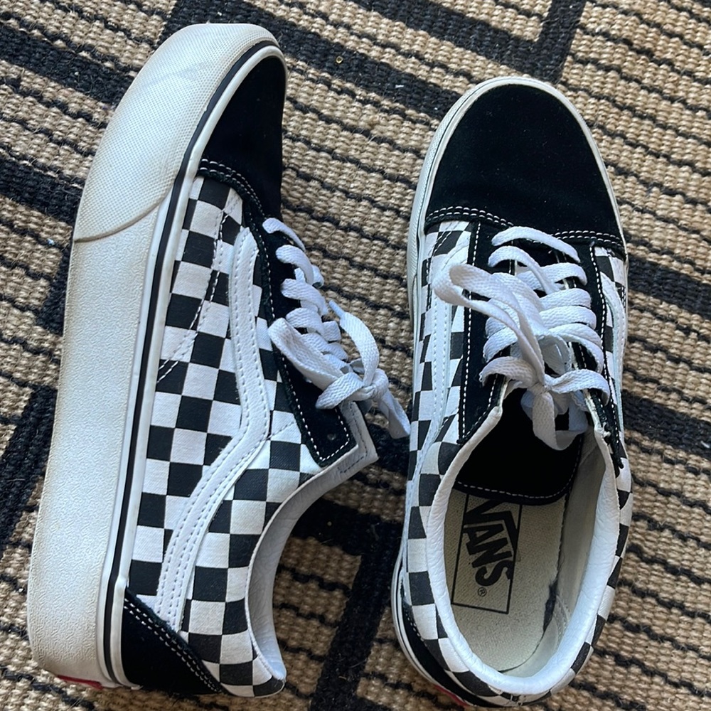 VANS Old Skool Platform Sneakers Checkered size 9 wmns